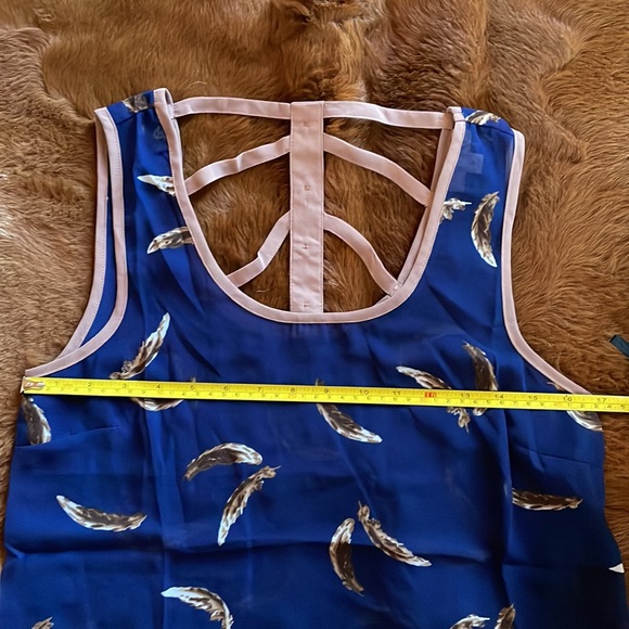 E Hanger M feather Lattice Back Sheer Top - Picture 6 of 8